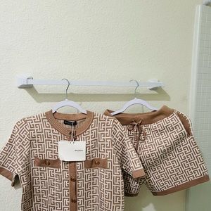 Knitted Cardigan and Shorts